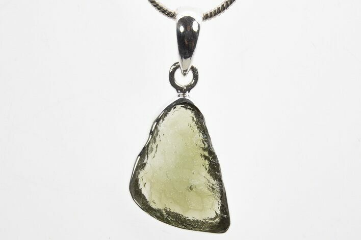 Green Moldavite Tektite Pendant ( g) - Czech Republic #317541